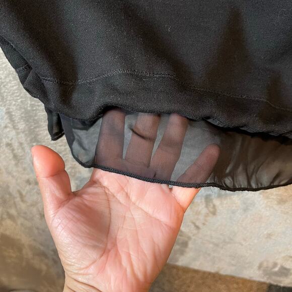 Diesel Sheer Panel Knit Dress Size Small Black Short Sleeve Women's - Picture 4 of 8